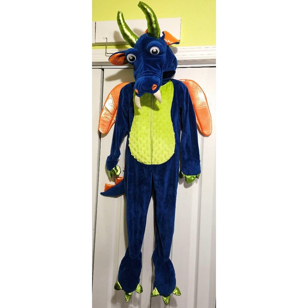 Blue Dragon Plush Toddler Costume Halloween Hoodie Union Suit Hooded Onesie 5T